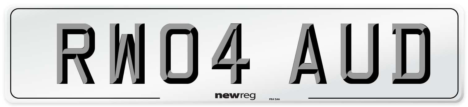 RW04 AUD Number Plate from New Reg